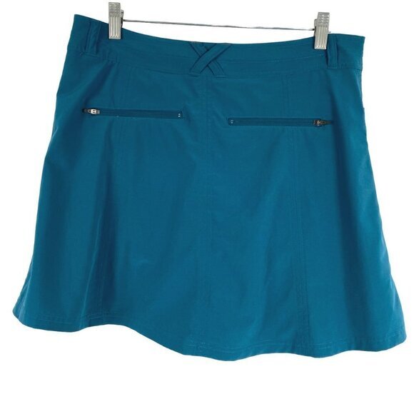 L.L. Bean Skort‎ Skirt Teal Outdoor Hiking Polyester Blend Women's Size 8 Flawed - Picture 7 of 9